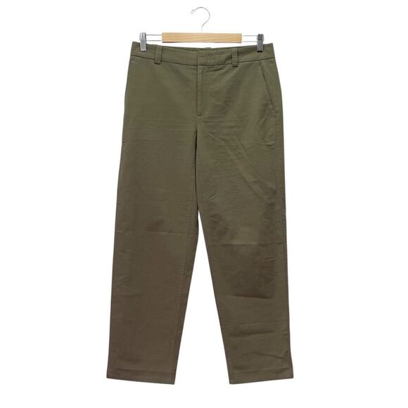 Vince Olive Green Cotton Twill Straight Leg Cropped Pants Size 6 Casual Utility - Picture 11 of 12